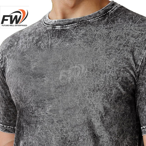 Camisetas de Hombre con Estampado Personalizado, Lavado Ácido, 100% Algodón, Transpirables, Cómodas, de Color Sólido y Manga Corta - Product Image 3