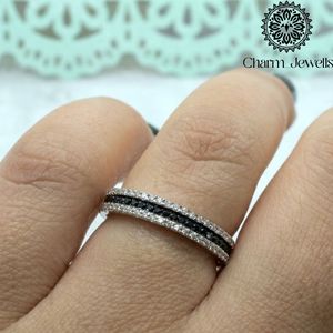 Bague Éternité en Moissanite Charm Jewels, Argent 925, Sertissage à Griffes Classique pour Femme, Certifiée IGI, 3g, Usage Quotidien - Product Image 1