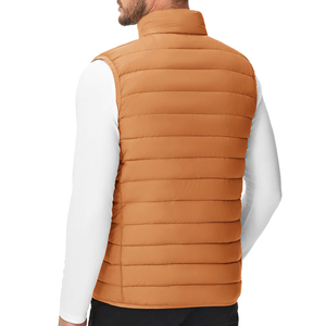 GENERSA SPORTS Gilet matelassé bordeaux pour homme, col montant, couleur unie, en polyester, vêtement d'extérieur décontracté, coupe-vent pour l'hiver - Product Image 2
