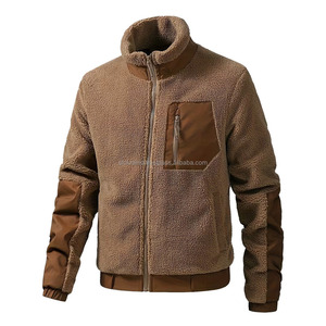 Chaqueta de Forro Polar Cálida de Invierno con Logotipo Personalizado al por Mayor, Cuello Alto, Cierre de Cremallera, Teñido Liso, Ecológica, Cortavientos para Hombre - Product Image 1