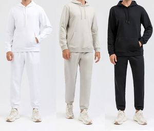 Ensemble survêtement pour homme avec sweat à capuche personnalisé pour l'hiver et pantalon de survêtement épais uni - Product Image 2