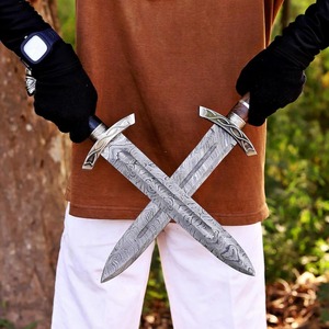 <span class=keywords><strong>Spada</strong></span> Mini North Men in Acciaio Damascato Fatta a Mano con Fodero in Legno – Lama da Collezione Vichinga Norrena - Product Image 2