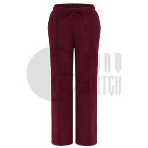 Conjunto Deportivo de Moda 2026 para Mujer, Sudadera Corta con Capucha, Cintura Elástica, Felpa, Poliéster/Algodón, Estilo Urbano, Color Borgoña, 2 Piezas - Product Image 3