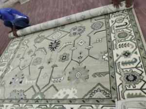 Tapis Oushak noué à la main de qualité supérieure à prix abordable, tapis en laine rose, 8x10 pieds, style vintage, grands tapis de salon pour la décoration intérieure, MOQ 1 - Product Image 2