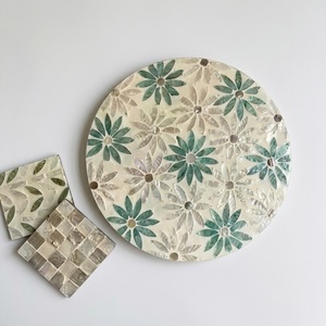 Handcrafted Mother Of Pearl Inlay Wood Charger <b>Plates</b> Luxury Sea Shell <b>Decorative</b> <b>Plate</b> For Wedding Events And Hotel Tableware - Product Image 1