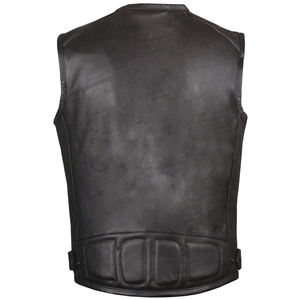 Gilet pour homme en cuir de vachette noir de qualité supérieure, respirant, séchage rapide, anti-plis, style vintage, poches utilitaires multi-usages, pour l'hiver et l'automne - Product Image 6