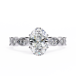 Anillo de Compromiso Clásico con Diamante Ovalado de 1 Quilate Cultivado en Laboratorio, Oro de 10k, 14k, 18k, Certificado IGI, Diamante VS DEF para Aniversario o Boda - Product Image 3