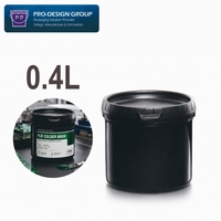 Seau en plastique de 400 ml avec couvercle, noir, en PEHD, avec bande de déchirement, pour masque de soudure PCB, matériaux électroniques, stockage d'encre