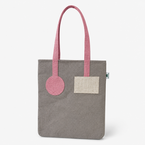 Color Block Dyed Jute with PP Tote Bag 33x39 cm <b>Pink</b> Handle Custom Logo Promotional Shopping Wholesale OEM ODM B2B Bag Supplier - Product Image 3