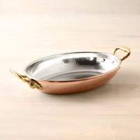 Casserole en cuivre de qualité supérieure avec finition martelée et poignée dorée, poêle à frire durable antiadhésive pour la cuisson des casseroles