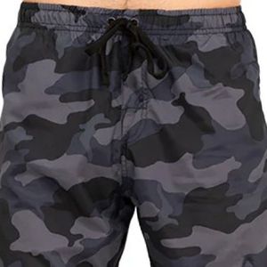 Shorts de course légers pour hommes, camouflage noir et gris, pour marathon, entraînement athlétique, sport, avec cordon de serrage à la taille - Product Image 2