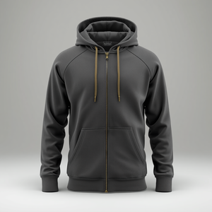 Sudadera con capucha y cremallera de 500 GSM, de algodón grueso y forro polar, con personalización OEM y ODM. - Product Image 3