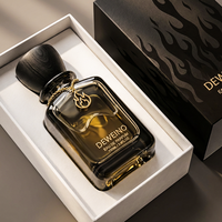 Flacon de parfum noir de style moderne 100 ml, flacon de parfum carré vide 50 ml, flacon de parfum de luxe avec emballage boîte et couvercle en bois