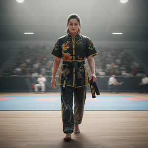 Nuevo Conjunto de Kung Fu de Color Sólido con Diseño Decorativo Hecho a Mano, Uniforme de Karate de Alta Calidad de Manga Corta para Artes Marciales Tradicionales de Tai Chi - Product Image 3