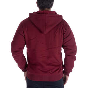 Top Selling <b>Sherpa</b> <b>Lined</b> Men Zipper Hoodie 400G Solid Color Loose Fi 100% Cotton Fleece Casual Sports Breathable Autumn <b>Hoodies</b> - Product Image 2