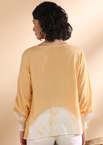 Maaesa Blusa Ligera de Verano para Mujer, Casual, de Rayón, con Estampado Tie-Dye, Cuello en V, Manga Larga, Colección de Diseñador - Product Image 2