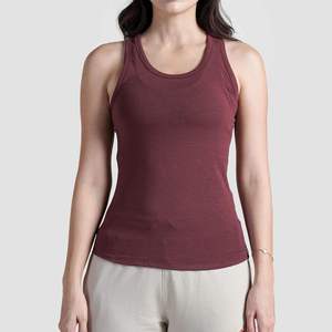 Camiseta Deportiva Ajustada sin Mangas para Mujer, Estilo Racerback, Informal, para Gimnasio, Yoga, Correr, Entrenamiento, Ropa Deportiva Activa, Poliéster/Algodón, Transpirable - Product Image 1