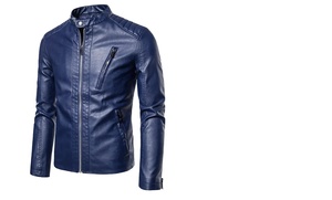 Blouson de motocyclette en cuir de haute qualité avec logo personnalisé pour hommes - Product Image 3