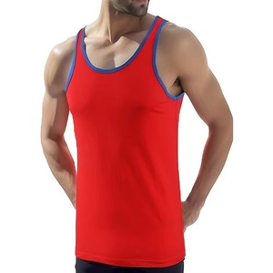 Camiseta sin mangas para hombre disponible en todas las tallas, de algodón, deportiva, para gimnasio, bicolor, sin mangas, tamaño personalizado, para culturismo y correr. - Product Image 2