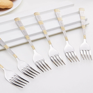 Ensemble de fourchettes en acier inoxydable de qualité supérieure, plaqué argent, petites fourchettes à gâteau et dessert, compatibles lave-vaisselle - Product Image 2