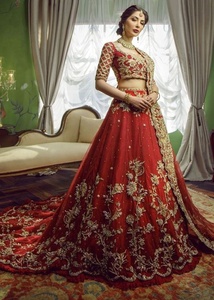 อินเทรนด์ --- ใหม่ --- เจ้าสาว-สวย KOTI ,LEHENGA-ชุดที่มีสง่างามประดับในแก้วคริสตัลลูกปัดหินทำงานสำหรับงานแต่งงาน = 2021 - Product Image 2
