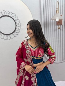 Conjunto Tradicional de Chaniya Choli para Navratri, con Trabajo de Espejos, Parches y Bordado de Elefantes, Lehenga Choli, Ropa Étnica India - Product Image 3