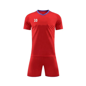 Maillot de football bleu foncé avec motif rose, manches courtes, respirant, séchage rapide, tenue d'équipe, uniforme de football - Product Image 1