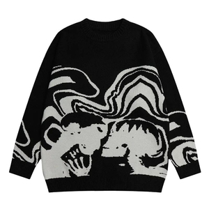 Pull à col rond en mohair pour homme personnalisable, doux, confortable, respirant, imprimé, vêtement de mode décontracté pour l'hiver - Product Image 1