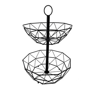 2 Tier Metal Wire Fruit <b>Basket</b> Holder Modern Countertop Fruit Bowl Stand Kitchen Vegetable Storage Organizer Decorative <b>Basket</b> - Product Image 2