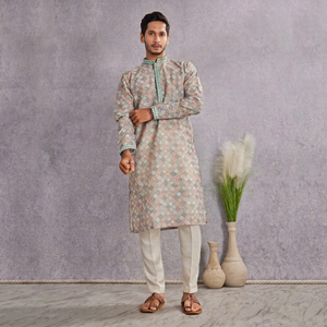 Indian Ethnic Wear Cotton <b>Kurta</b> Regular Fit Casual Wear India Pakistan Style <b>Kurta</b> for <b>Men</b> Party Wear - Product Image 6