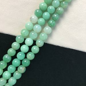 Cuentas de Crisoprasa 100% Naturales, Certificadas por IGI, Grado AA, Lisas, de 8mm-10.5mm, Color Verde Piedra, Fire Vivaaz Gems Jaipur - Product Image 4
