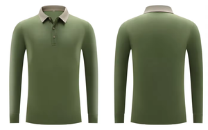 Polo de Trabajo Personalizado 100% Poliéster de Manga Larga con Logotipo Bordado, Cuello Estampado, Color Sólido, Anti-Pilling, Talla 5XL, Tejido de Punto para Primavera/Otoño - Product Image 3