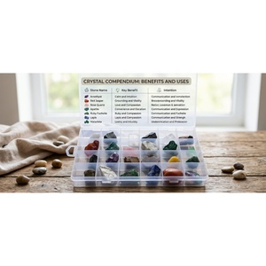 Lot de 50-75 Pierres Brutes Naturelles Rares et Puissantes, Collection de Cristaux et Minéraux de Guérison, Spécimens avec Boîte d'Organisation Incluse - Product Image 1