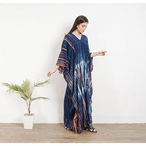Womens Tie Dye <b>Kaftan</b> <b>Maxi</b> Dress Boho Loose Fit Beach Cover Up Caftan Lounge Wear - Product Image 3