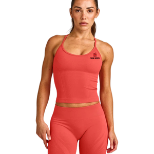 Débardeur court rose sans coutures pour femme, soutien-gorge de sport, camisole, tenue de fitness et d'entraînement - Product Image 1