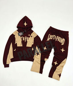 Ensemble de survêtement vintage personnalisé pour homme, deux pièces, en molleton, style streetwear, avec logo OEM - Product Image 3