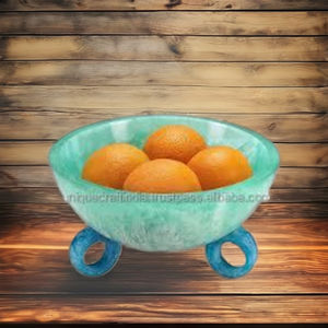 Cuenco de resina tradicional para servir, vajilla de comedor de calidad superior, ensaladera de resina ecológica hecha a mano - Product Image 1