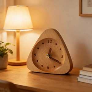 Reloj de Escritorio Náutico de Metal y Madera, Reloj de Mesa Redondo con Marco, Reloj de Mesa Analógico de Cuarzo Silencioso, Accesorios de Oficina para el Hogar - Product Image 5