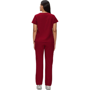 Unisex Custom Logo High Quality Cotton-Polyester Canvas Needle-Detecting Medical <b>Scrubs</b> <b>Top</b> V-Neck Breathable Anti-Wrinkle - Product Image 2