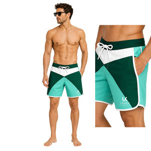 Custom Green White <b>Men</b>’s Surf Board Shorts Quick Dry Swim <b>Trunks</b> Sublimation Printed Beach Water Sports Shorts OEM ODM Supplier - Product Image 2