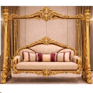 Balançoire Maharaja sculptée à la main, style majestueux, traditionnelle indienne, Jhula, balançoire intérieure en bois de style antique, Nouvelle-Zélande - Product Image 1