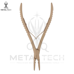 Pince à dépose d'extensions capillaires en acier inoxydable revêtu beige mat, multi-trous, ouvre-anneaux micro-link, outil de déchirure de liens - Product Image 4