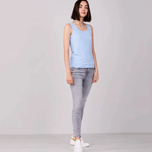 Women Solid Color Knitted Sleeveless <b>Tank</b> <b>Top</b> Scoop <b>Neck</b> Breathable Casual Wear - Product Image 5