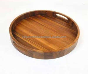 Venta al por mayor Eco-Friendly Evergreen Elegance Mango Wood Serving Tray Handcrafted with Stylish Handgrip Decorativo Comedor Accesorio - Product Image 4