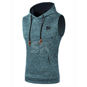 Pulls à capuche pour hommes, nouvelle collection, design tendance, durables, vente en gros, pulls sans manches unis pour hommes en promotion - Product Image 2