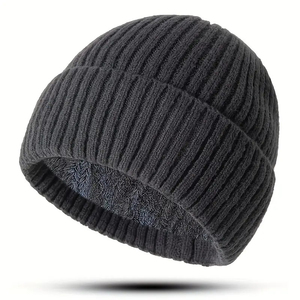 Fine Knit Beanie <b>Cap</b> Lightweight Warm Winter Headwear Smooth Texture Stretch Fit Casual Everyday Fashion Hat For Outdoor - Product Image 2