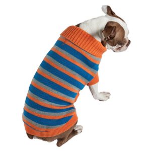 Maglione Polo per Cani a Righe in Maglia Pesante, Abbigliamento Alla Moda per Animali Domestici - Product Image 2