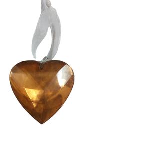 Adornos de cristal navideños en forma de corazón, adornos personalizados de bronce oscuro, decoración al aire libre para artículos de vacaciones - Product Image 1