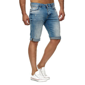 กางเกงคาร์โก้เดนิมคุณภาพสูง ล้างสีอ่อน เอวกลาง ปักลาย ระบายอากาศ เป็นมิตรกับสิ่งแวดล้อม แห้งเร็ว ซิปและกระดุม - Product Image 1