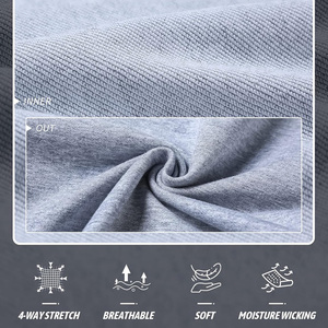 Shorts de sport décontractés pour hommes en tissu peigné Drain Sports - Séchage rapide, anti-UV, anti-plis, taille à cordon de serrage, mélange coton/polyester, OEM - Product Image 2